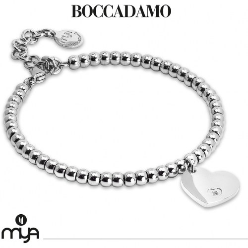 Bracciale con cuore pendente e zicone bianco PI/BR67 Boccadamo.